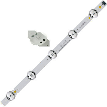 Светодиодная планка для подсветки ЖК панелей SSC_43LK61(LGD)_5LED_SVL430A60_REV1.0 (440 мм 5 линз)