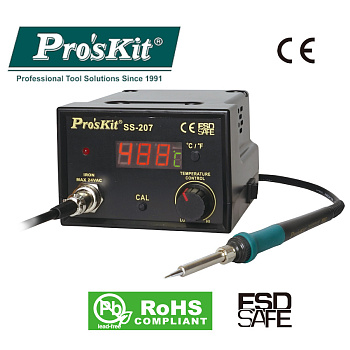 SS-207B Pro'sKit Паяльная станция цифровая (паяльник 60Вт/24В, LED-индикация)