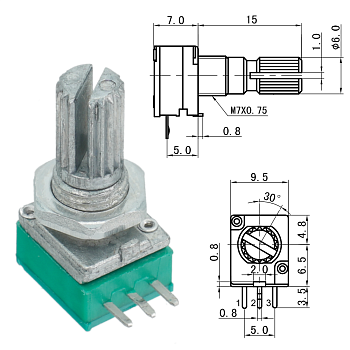 WH091L15B 10 кОм Резистор переменный