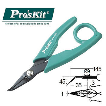 8PK-105D Pro'sKit Плоскогубцы прецизионные изогнутые (140мм)