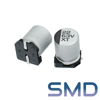 22мкФ 63В (6,3x8) SMD-монтаж Конденсатор электролитический