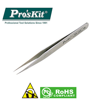 1PK-125T Pro'sKit Пинцет прямой (супертонкий)120ММ