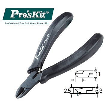 1PK-256B Pro'sKit Кусачки прямые (медь до 1.6мм, 120мм, пружина)
