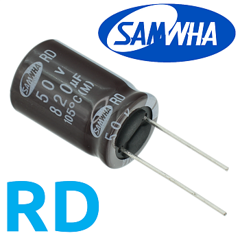 820мкФ 50В (16x25) RD-105C Конденсатор электролитический