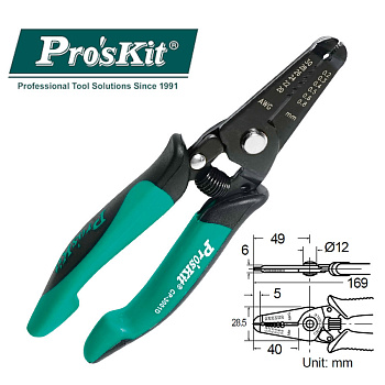 CP-3001D Pro'sKit Клещи для зачистки проводов прецизионные (AWG 30/28/26/24/22/20)