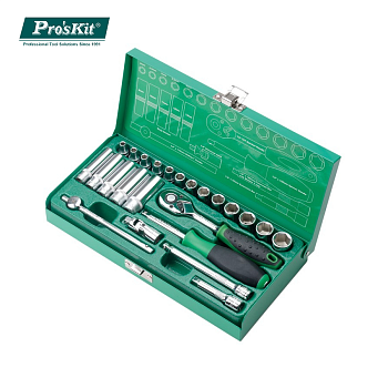 HW-22401M Pro'sKit Набор торцевых ключей для авто (1/4",18 головок,24 предмета)
