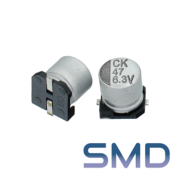 47мкФ 6,3В (5x5,5) SMD-монтаж Конденсатор электролитический
