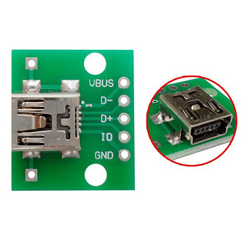 MiniUSB на плате