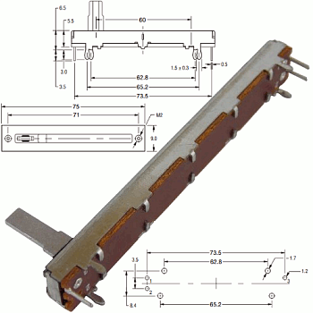 RP7560-B10K 10кОм ползунковый резистор