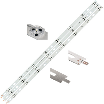 Светодиодная планка для подсветки ЖК панелей LM41-00091J/LM41-00091K (комплект 3 планки по 612 мм, 8