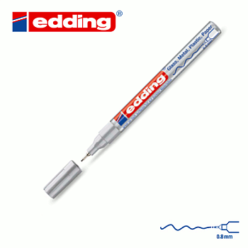 EDDING 780 Маркер стекло, металл, пластик d=0,8мм (серебряный)