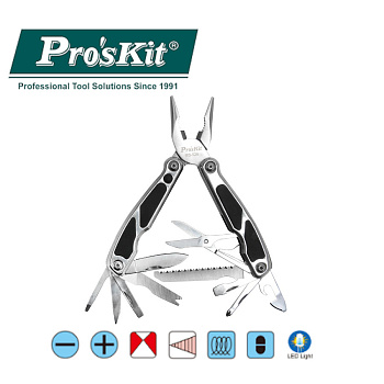 MS-526 Pro'sKit Многофункциональный инструмент-пассатижи со встроенными в рукоятки инструментами 12-