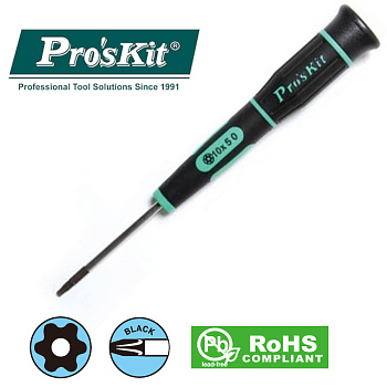 SD-081-T10H Pro'sKit Отвертка прецизионная Torx (звезда) антивандальная T10H