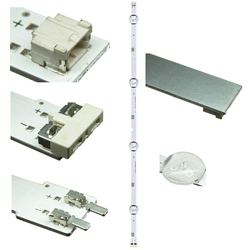 Светодиодная планка для подсветки ЖК панелей V5DN-430SMA-R2/V5DN-430SMB-R2 (830 мм, 7 линз)