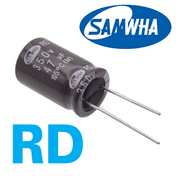 47мкФ 350В (16x25) RD-105C Конденсатор электролитический