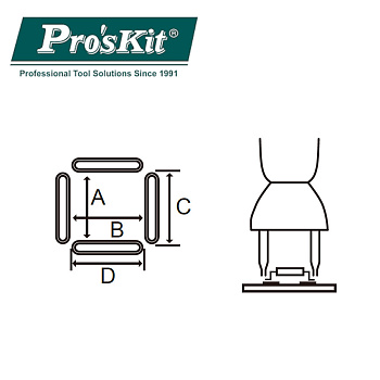 9SS-900-B Pro'sKit Насадка QFP (10,2х10,2мм) для паяльной станции SS-989B