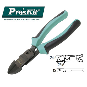 PM-937 Pro'sKit Кусачки прямые усиленные (сталь до 2мм, 177мм)