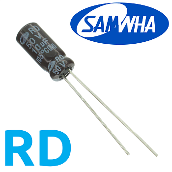 10мкФ 50В (5x11) RD-105C Конденсатор электролитический