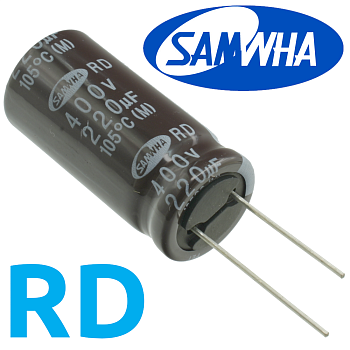 220мкФ 400В (22x45) RD-105C Конденсатор электролитический