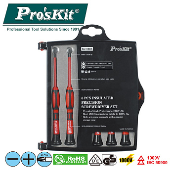 SD-9805 Pro'sKit Набор отверток изолированных (3х -, 3х +, 1000В)