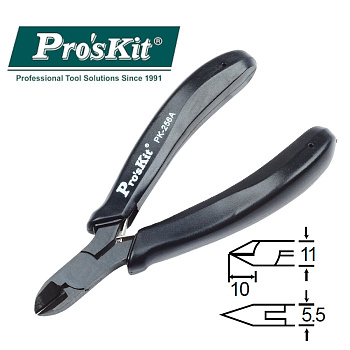 1PK-256A Pro'sKit Кусачки прямые (медь до 1.6мм, 120мм,пружина)