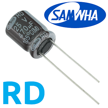 470мкФ 25В (10x12,5) RD-105C Конденсатор электролитический