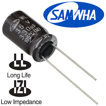 330мкФ 35В (10x16) WL (5000ч.) (low imp.) Конденсатор электролитический