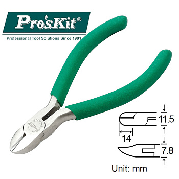 1PK-037S Pro'sKit Кусачки (медь до 1.6мм, 110мм, пружина)