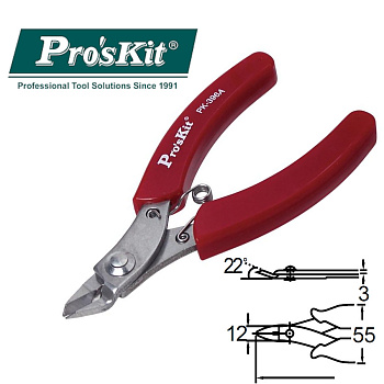 1PK-396A Pro'sKit Кусачки изогнутые (110мм, пружина)