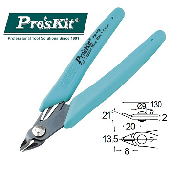PM-108 Pro'sKit Кусачки прецизионные (медь до 1.6мм, 130мм, пружина)