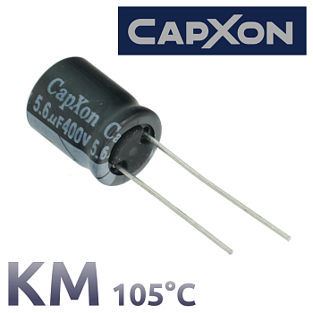 5,6мкФ 400В (10x12) KM-105C Конденсатор электролитический