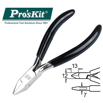1PK-23 Pro'sKit Кусачки прецизионные чистовые прямые (медь до 2мм, 110мм, пружина)