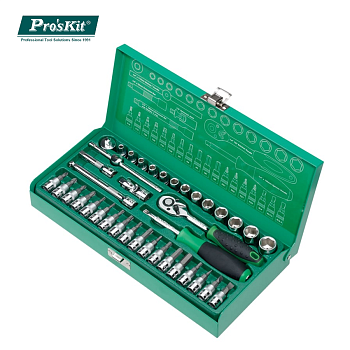 HW-23801M Pro'sKit Набор торцевых ключей для авто (1/4",13 головок,18 бит, 38 предметов)