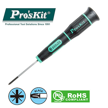 SD-081-Z1 Pro'sKit Отвертка прецизионная Pozidriv (+ PZ#000x50мм)