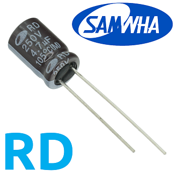 4,7мкФ 250В (8x11,5) RD-105C Конденсатор электролитический