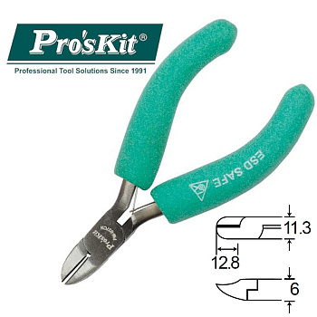 PM-037CN Pro'sKit Кусачки антистатические (медь до 1.6мм, 115мм)