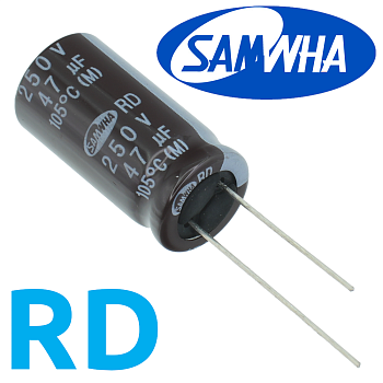 47мкФ 250В (12,5x25) RD-105C Конденсатор электролитический