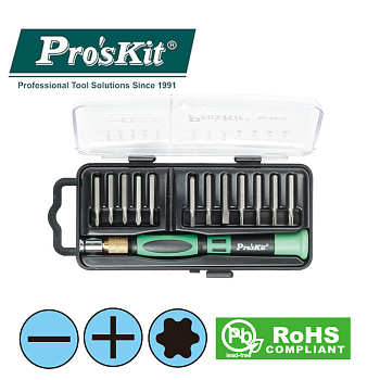 SD-081E Pro'sKit Отвертка прецизионная со сменными битами (12шт.)