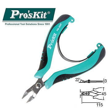 PM-396F Pro'sKit Кусачки прецизионные (медь до 1.3мм, 115мм, пружина)