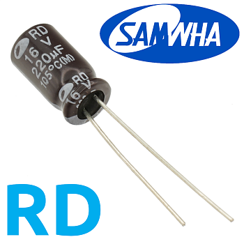 220мкФ 16В (6,3x11) RD-105C Конденсатор электролитический