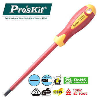 SD-810-S6.5 Pro'sKit Отвертка диэлектрическая 1000В (- 6.5х150)