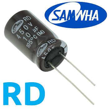 10мкФ 450В (12,5x20) RD-105C Конденсатор электролитический