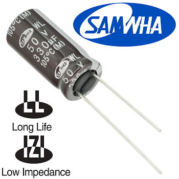330мкФ 50В (10x20) WL (5000ч.) (low imp.) Конденсатор электролитический