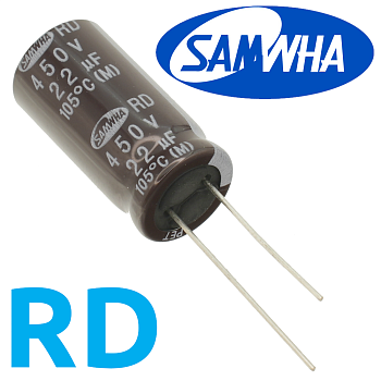 22мкФ 450В (12,5x25) RD-105C Конденсатор электролитический