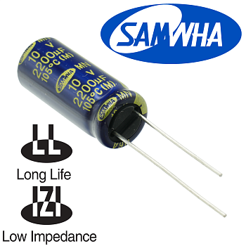 2200мкФ 10В (10x25) MN (5000ч.) (low imp.) Конденсатор электролитический